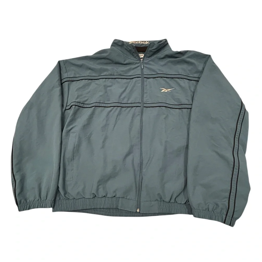 Reebok Vintage‎ Men's Aqua Heather Blue Track Jacket 2XL